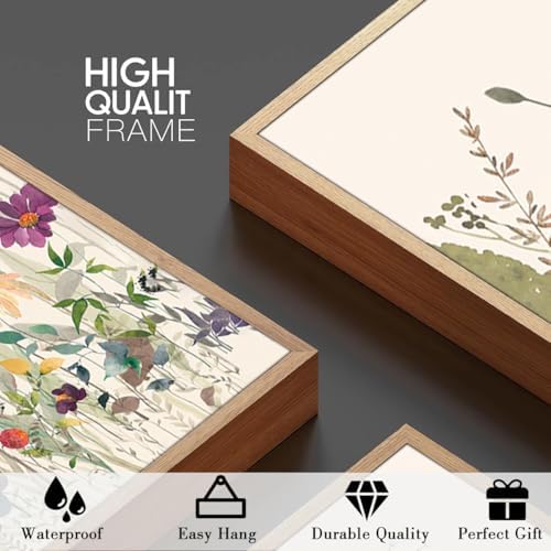 BINCUE Wildflower Wall Art Large Floral Wall Painting Neutral Print Pictures - Image 6