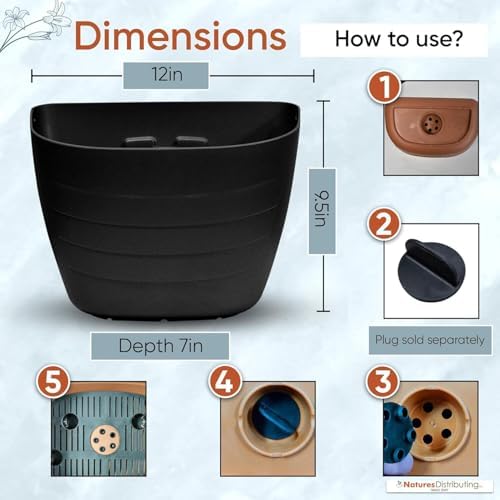 12 Inch Self-Watering Wall Planter - Image 5