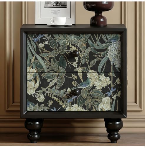 Dark Floral and Bird Peel and Stick Vintage Wallpaper 17in x118in - Image 6