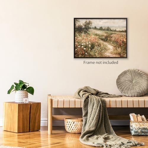 Haitunone Landscape Wildflower Wall Art Nature Botanical Floral Posters Retro - Image 6