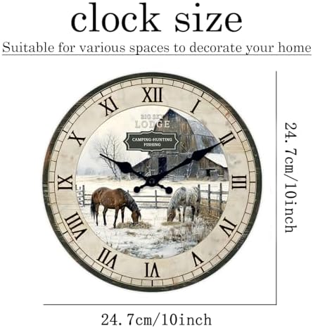 Small Farmhouse Wooden Wall Clocks Battery Operated 12 Inch - Image 6