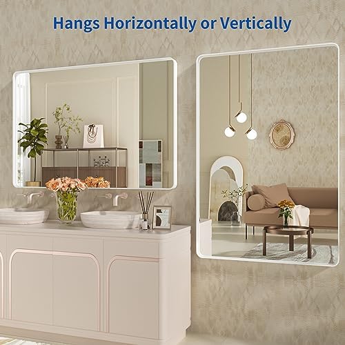 WEER White Bathroom Vanity Mirror 48x36 Inch - Image 5