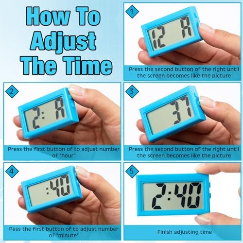 Frienda 3 Pieces Mini Small Digital Clock Stick On - Image 5