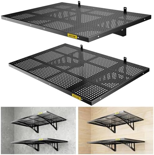 Aecxm 2-Pack 2x3ft Adjustable Garage Wall Shelving 560lbs Load Capacity Heavy by AECXM