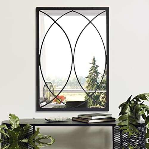 HQiJun Black Rectangle Wall Mirror, Farmhouse Decorative Mirror - Image 6