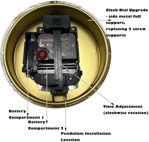 SHISEDECO Classical Large Modern Minimalist Pendulum Wall Clock 20" Gold - Image 4