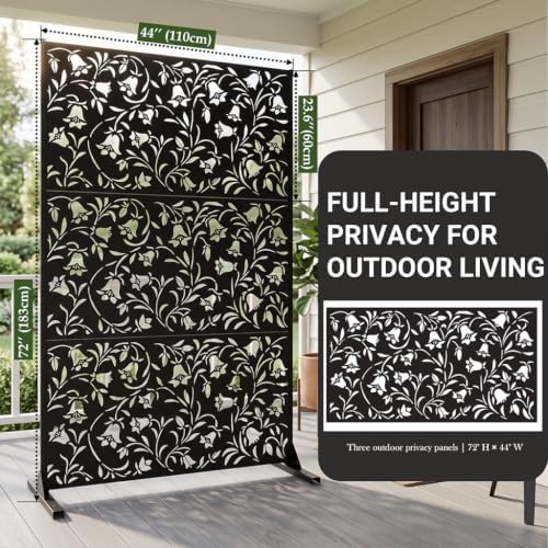 72" Outdoor Privacy Screen, Decorative Metal Privacy Fence Panels - Image 4