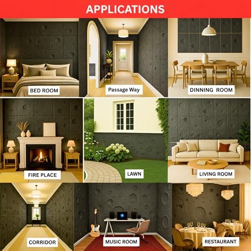 Walls of Luxury 3D Faux Stone Wall Panels, Charcoal Black, Waterproof PU Wall - Image 5