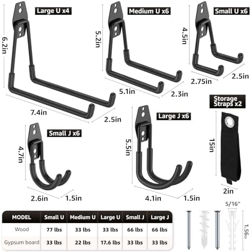 Heavy Duty Garage Hooks for Storage & Hanging Items - Image 2