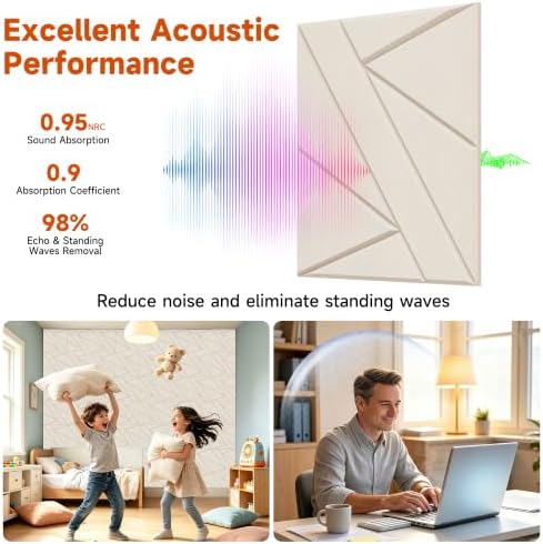 TO-TH Acoustic Panels Peel and Stick Sound Absorbing Panel 12 Pack - Image 3