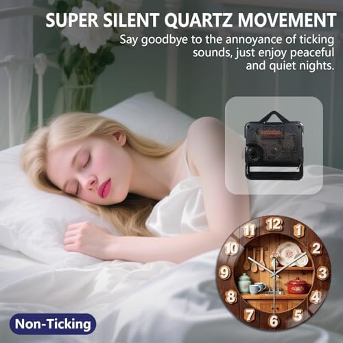 peacoblue 3D Kitchen Wall Clocks Battery Operated - Image 4