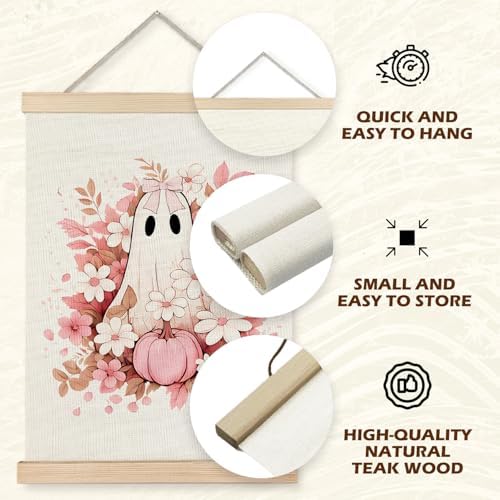 Supwhd Fall Floral Halloween Ghost Wall Art - Image 5