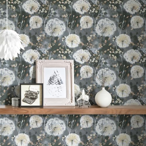 Nukofal Dandelion Wallpaper Peel and Stick Floral Wallpaper 16.9"x196.8" - Image 3