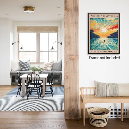 MWZUPQ Sunrise Sunset landscape Posters Abstract Ocean Painting Wall Art Into - Image 5