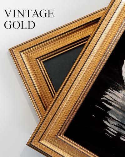 VIYYIEA Gold Framed White Swan Oil Painting Wall Art, 12x16 inch - Image 6