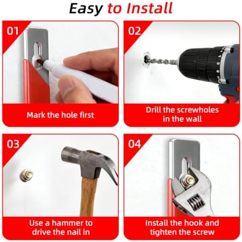 6 Pack Heavy Duty Garage Hooks, Wall Mount J Hook - Image 5