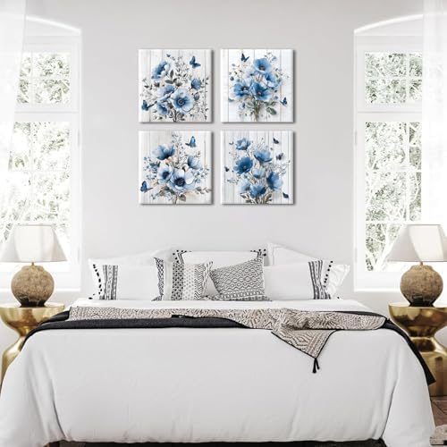 Farmhouse Floral Wall Decor Flower Pictures Butterfly Wall Art - Image 2