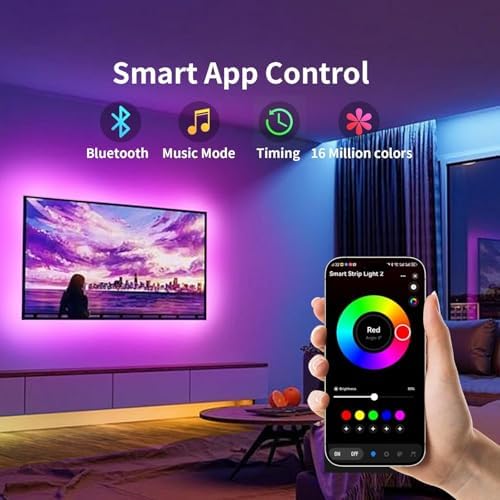 KSIPZE LED Lights for TV, 16.5ft TV led Backlight for 45-75 Inch TVs RGB TV - Image 3