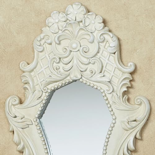 Lattice Scroll Antique White Traditional Classic Wall Mirrors | Set of Three | - Image 4