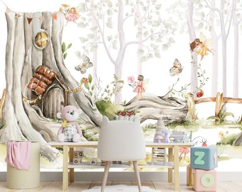 Nursery Forest Peel and Stick Wallpaper Tree Landscape Wall Mural - Image 2