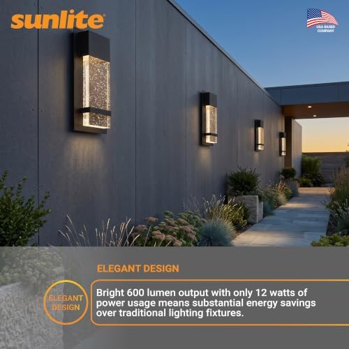 Sunlite LED Wall Sconce, 6.5" Wide, 3000K Warm White, Indoor & Outdoor - Image 4