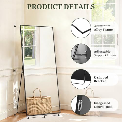 Mirror Full Length 56"x21", Rectangle Full Body Floor Mirrors - Image 4