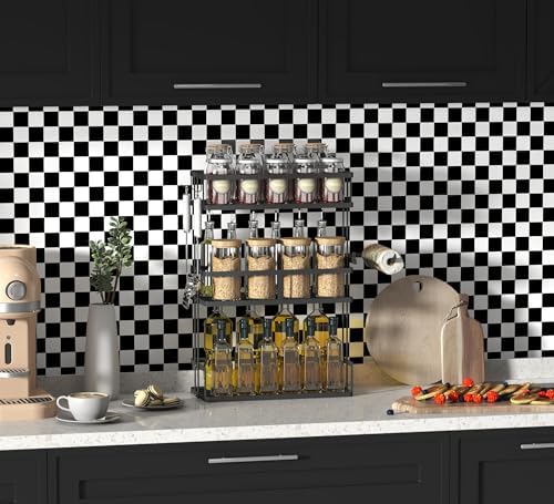 OSECAGE Modern Peel and Stick Wallpaper Checkered Contact Paper 17.7"x591" - Image 2