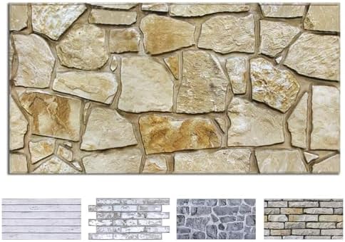 COMSTICKC 3D Faux Stone Wall Panels Peel and Stick Decorative Tiles by COMSTICKCDECOR