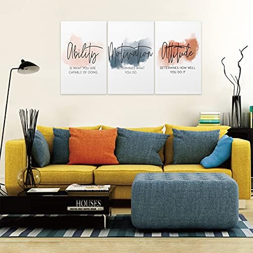 3 Piece Inspirational Canvas Wall Art, Quotes Motivational Mindset Print - Image 2