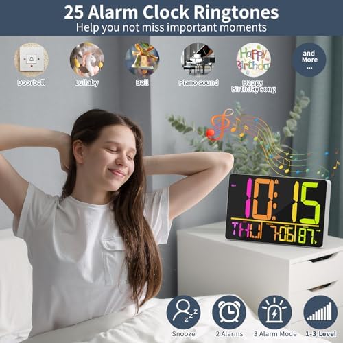 PERSUPER 13" Digital Wall Clock Large Display - Image 4