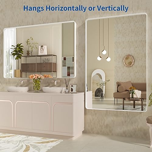 WEER White Bathroom Vanity Mirror 60x28 Inch - Image 5