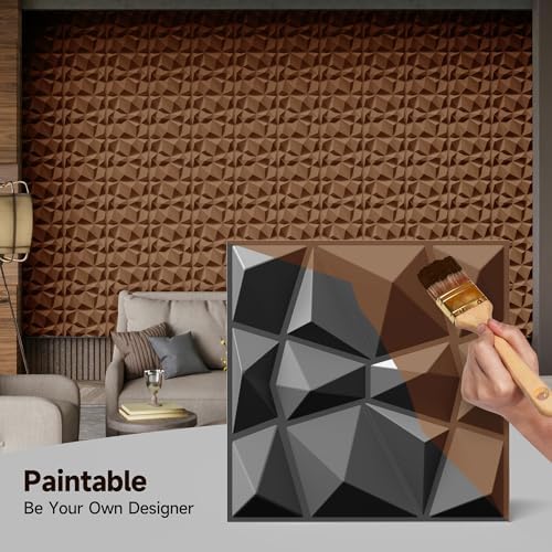 INMOZATA 3D Wall Panels, Diamond Textured PVC Accent Wall Panels - Image 4
