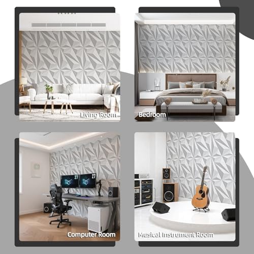 Art3dwallpanels Acoustic Wall Panels, 24 X 24 Inch White and Gray, 6 Pack - Image 6