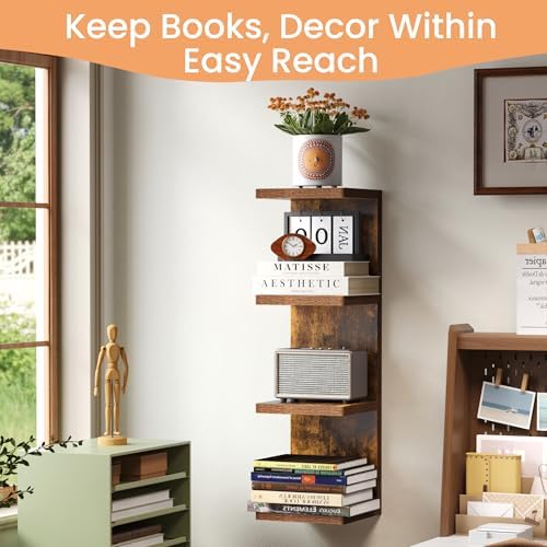 upsimples 4 -Tier Floating Wall Shelf - Image 6