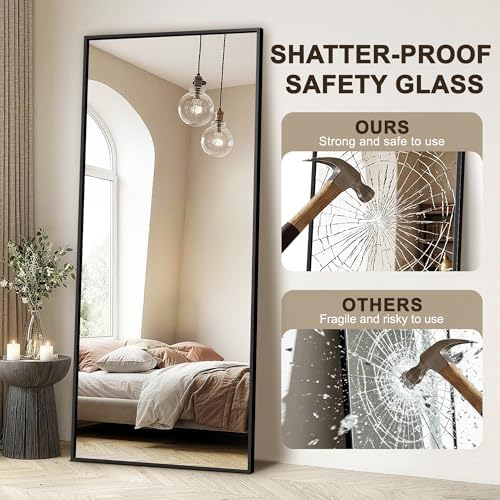 FICTOR Full Length Mirror with Stand, Floor Standing Mirror - Image 3