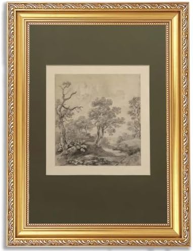 Ymsagrs Gold Frame Vintage Landscape Sketch Canvas Wall Art by BringCharacterHome