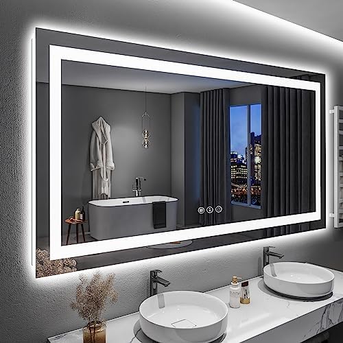 60x36 LED Bathroom Mirror with Lights, Lighted Vanity Mirror by YEELAIT