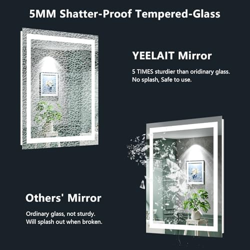 32x32 LED Bathroom Mirror with Lights, Lighted Vanity Mirror - Image 6