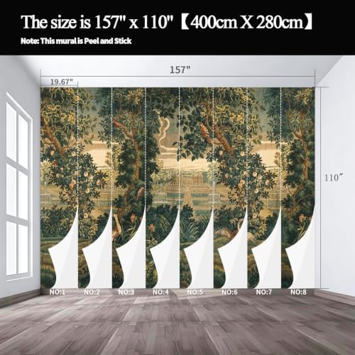 Lush Green Plants, Rare and Exotic Animals, and self-Adhesive murals of the - Image 3