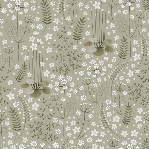 17.5x237 Botanical Peel and Stick Wallpaper Green Leaves Wallpaper Vintage - Image 6