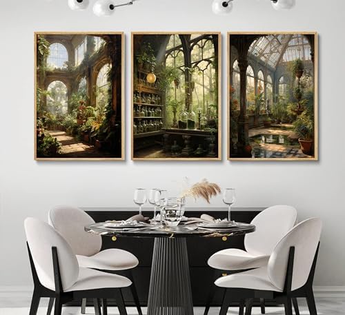 3pcs William Morris Green Plants Canvas Wall Art Medieval Castle Posters Prints - Image 6