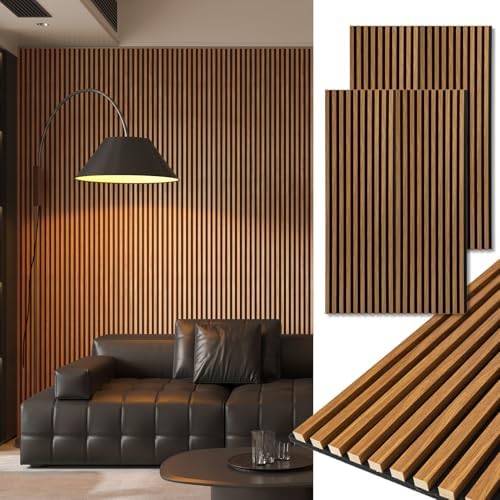 Art3d 48 x 24 Inch 3D Fluted Soundproof Wood Slat Wall Panel by Art3d