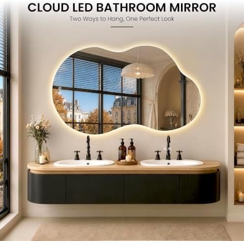 36" x 60" Irregular Backlit Bathroom Mirror - Image 5
