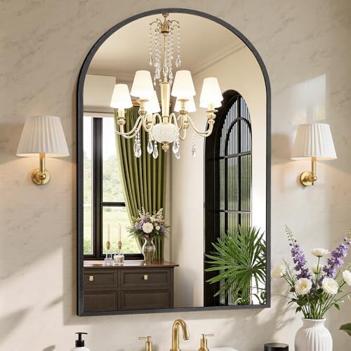 Sweetcrispy 26.5"x38" Arched Black Bathroom Mirrors by Sweetcrispy