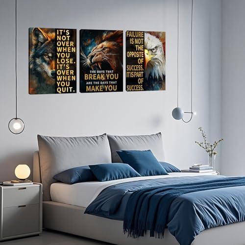 3 Panel Print Canvas Wall Art Motivational Office Wall Decor Painting - Image 2