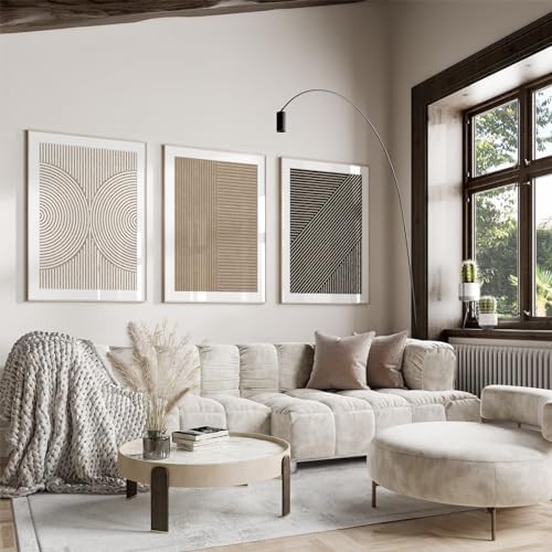 Boho Modern Wall Art Pictures Neutral Abstract Canvas Wall Decor Minimalist - Image 3