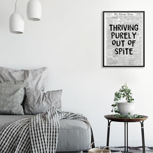 Black And White Newspaper Poster Fashion Fun Motivational Quote Wall Art - Image 5