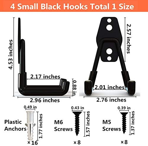 Garage Utility Double Hooks, Heavy Duty Steel Wall Mount Storage Organizer - Image 4