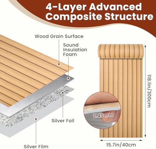 Thick Peel and Stick Slat Wall Panel Self-Adhesive 3D Wood Grain Yellow - Image 4