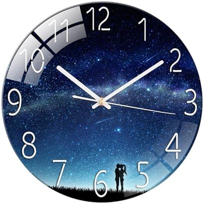 Ergocar Glass Wall Clock Silent Scanning Mechanical Round Glass Wall Clock by Ergocar